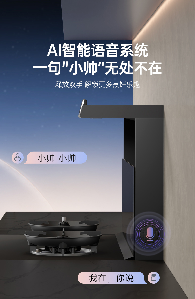 帅丰天机3蒸烤独立（黑）集成灶