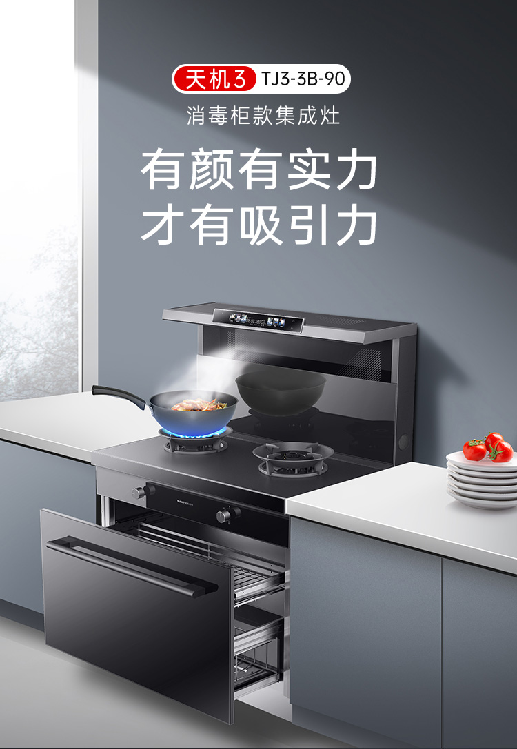 帅丰天机3消毒柜款（黑）集成灶