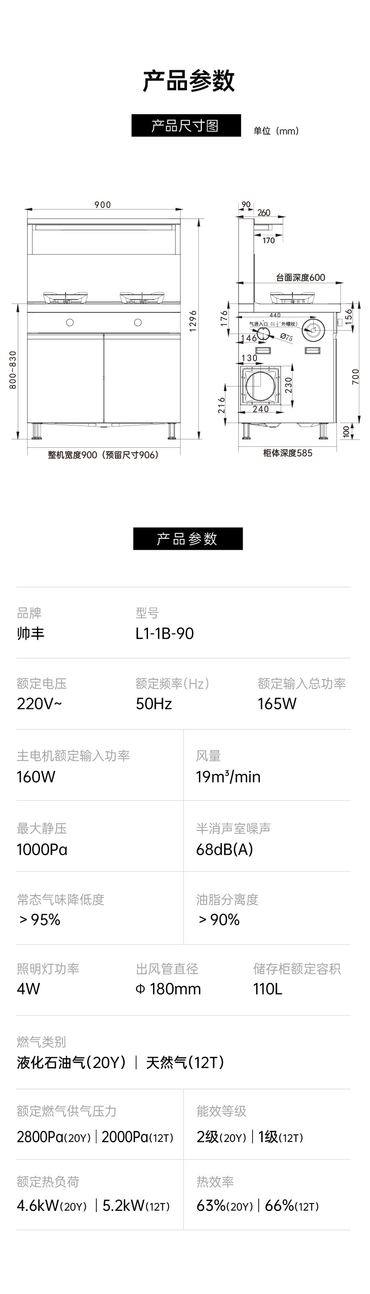 帅丰理想L1储物柜款集成灶