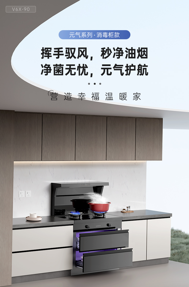 帅丰V6X-90消毒柜款集成灶